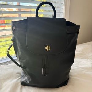 Like new Tory Burch backpack in black pebbled leather